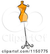 Cartoon Of A Fashion Design Mannequin Royalty Free Vector Clipart by BNP Design Studio