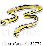 Cartoon Of A Yellow Measuring Tape Royalty Free Vector Clipart