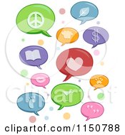 Cartoon Of Speech Bubble Icons Royalty Free Vector Clipart by BNP Design Studio