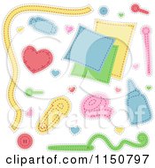 Cartoon Of Sewing And Craft Design Elements Royalty Free Vector Clipart