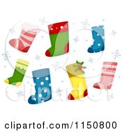 Poster, Art Print Of Christmas Stockings And Snowflakes