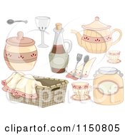 Cartoon Of Country Kitchen Design Elements Royalty Free Vector Clipart