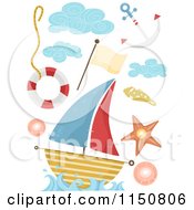 Poster, Art Print Of Nautical Design Elements