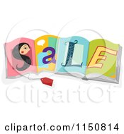 Poster, Art Print Of Tag And Womans Face S Spelling Sale On Open Books