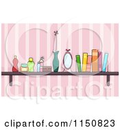 Shelf Of Books And Beauty Products In A Girls Room