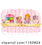 Poster, Art Print Of Shelf Of Toys In A Girls Room