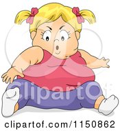 Poster, Art Print Of Chubby Blond Girl Trying To Reach Her Toes