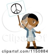 Poster, Art Print Of Black Or Indian Girl Holding Up A Peace Sign