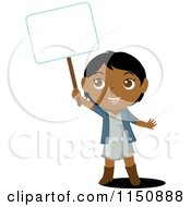 Poster, Art Print Of Indian Girl Holding Up A Blank Sign
