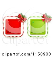 Candy Cane Christmas Bow And Square Icons