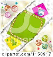 Poster, Art Print Of Christmas Candy Background Torn Paper And Copyspace