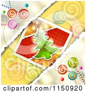 Poster, Art Print Of Christmas Candy Background With A Christmas Tree