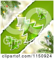 Poster, Art Print Of Torn Paper Christmas Background With Trees