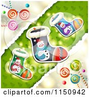 Poster, Art Print Of Christmas Candy Background With Stockings