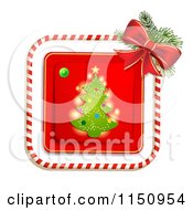 Poster, Art Print Of Candy Cane Border Around A Christmas Tree