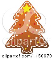 Clipart Of A Christmas Tree Gingerbread Cookie Royalty Free Vector Clipart