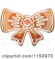 Poster, Art Print Of Christmas Bow Gingerbread Cookie