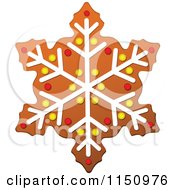 Clipart Of A Christmas Snowflake Gingerbread Cookie Royalty Free Vector Clipart