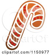Poster, Art Print Of Christmas Candy Cane Gingerbread Cookie
