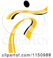 Clipart Of A Dancing Yellow Person Royalty Free Vector Clipart