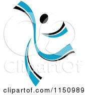 Clipart Of A Dancing Blue Person 2 Royalty Free Vector Clipart