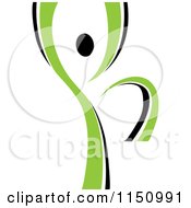 Clipart Of A Dancing Green Person 2 Royalty Free Vector Clipart