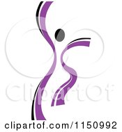 Clipart Of A Dancing Purple Person Royalty Free Vector Clipart