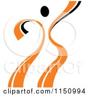Clipart Of A Dancing Orange Person Royalty Free Vector Clipart
