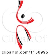Clipart Of A Dancing Red Person Royalty Free Vector Clipart