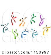 Clipart Of Dancing Colorful People Royalty Free Vector Clipart