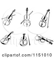 Poster, Art Print Of Black And White Violas Or Fiddle Violins