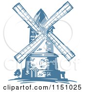 Poster, Art Print Of Blue Windmill