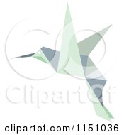 Clipart Of A Pastel Origami Hummingbird Royalty Free Vector Clipart
