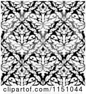 Poster, Art Print Of Black And White Triangular Damask Pattern Seamless Background 27