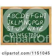 Poster, Art Print Of Alphabet Letters And Numbers On A Chalk Board