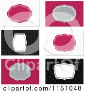 Clipart Of Invitation Frames Over Swirl And Damask Patterns Royalty Free Vector Clipart