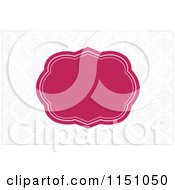 Clipart Of A Pink Invitation Frame Over A Gray Swirl Pattern Royalty Free Vector Clipart by BestVector
