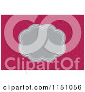 Clipart Of A Gray Invitation Frame Over A Pink Damask Pattern Royalty Free Vector Clipart