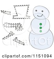 Poster, Art Print Of Snowman With Cutout Pieces