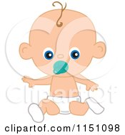 Poster, Art Print Of Cute Baby Boy With A Pacifier