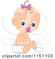Cute Baby Girl With A Pacifier
