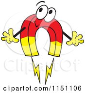 Cartoon Of A Horseshoe Magnet Mascot Royalty Free Vector Clipart
