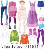 Poster, Art Print Of Teen Girl With Different Outfits And Accessories