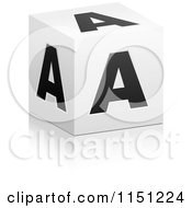 Poster, Art Print Of 3d Black And White Letter A Cube Box