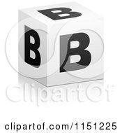 3d Black And White Letter B Cube Box