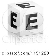 3d Black And White Letter E Cube Box