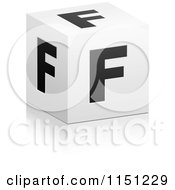 Poster, Art Print Of 3d Black And White Letter F Cube Box