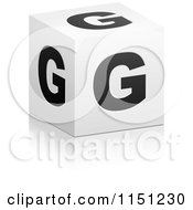 Clipart Of A 3d Black And White Letter G Cube Box Royalty Free Vector Clipart