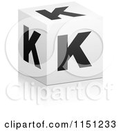 Poster, Art Print Of 3d Black And White Letter K Cube Box