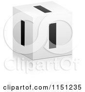 Clipart Of A 3d Black And White Letter I Cube Box Royalty Free Vector Clipart